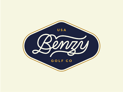 Benzy Golf logotypes and badges apparel branding golf lettering logo designer sport typography