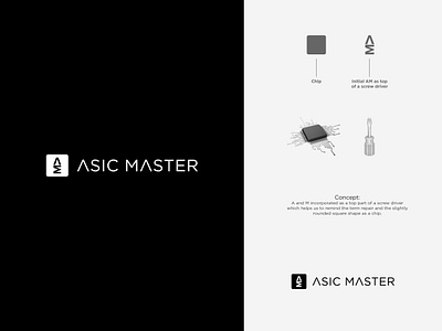 ASIC MASTER bitcoin branding chip conceptual logo creative design crypto logo graphic design icon identity logo minimal minimalist repair tech technology