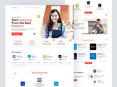 Online Learning Landing Page homepage interface landing landing page landingpage web web design webdesign website