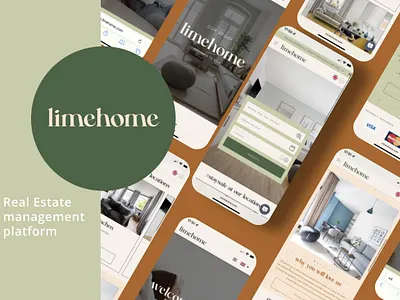 Limehome – Real Estate management plrtform brown design figma green hotels management platform nature peach pink real estate web developmenr white