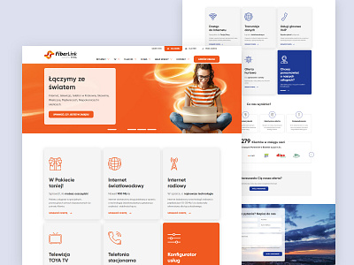 Website design for Fiberlink - TV and Internet provider card design header hero media mobile technology ui ui design ux ux design uxui website website design