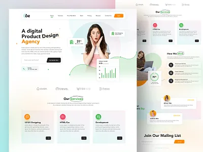 Agency Landing page Design agency landing page banner design branding business business landing page creative design design home page illustration landing page landing page design logo product page ui ui design ux vector webdesign website website design