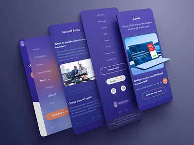 Software Company (Some Mobile Screens) blog cases screen company development footer links menu mobile mvp news portfolio review social social media software startup ui web