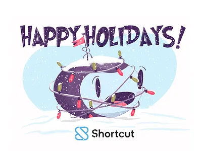 Happy Holidays! character christmas holidays lights mascot snow