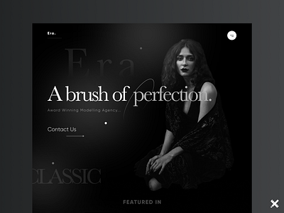Modelling Agency Web Design black branding classic clean design dribbble dribbble best shot landing page minimal modelling agency product typography ui uidesign uiux ux uxdesign web webdesign website