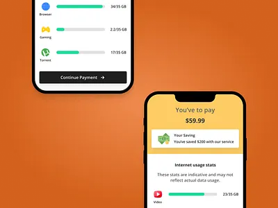 Internet Service App app design flat ui ux web