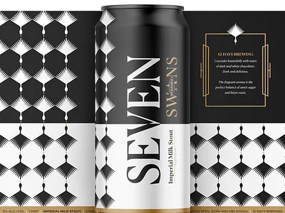 Hunt, Gather: 12 Days Brewing art deco beer package design packaging swan swans