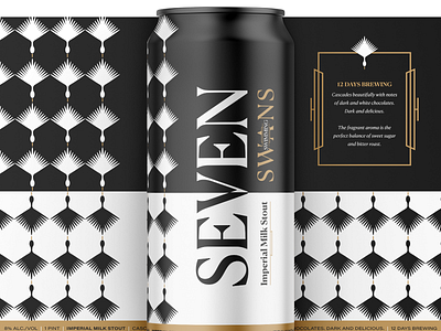 Hunt, Gather: 12 Days Brewing art deco beer package design packaging swan swans