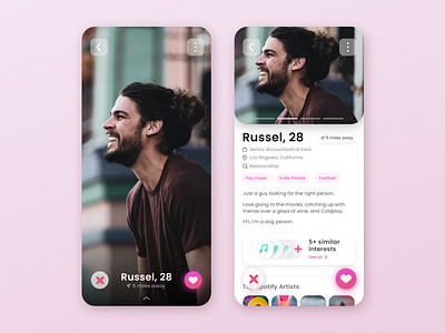 Daily UI 006 - Dating App's Profile app app design daily ui daily ui 006 dating dating app dating app profile design graphic design profile ui ui challenge ui ux ux ux ui