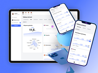 New dashboard dashboard edtech education kartable parent school statistic student ui