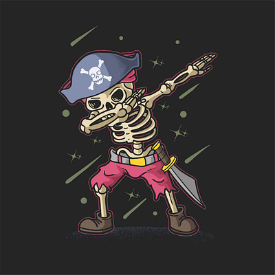 Pirate Skeleton Dab artwork cute dabbing illustration pirate skeleton skeleton dab