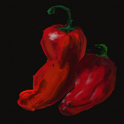 Red veges digital food foodstylisation illustration