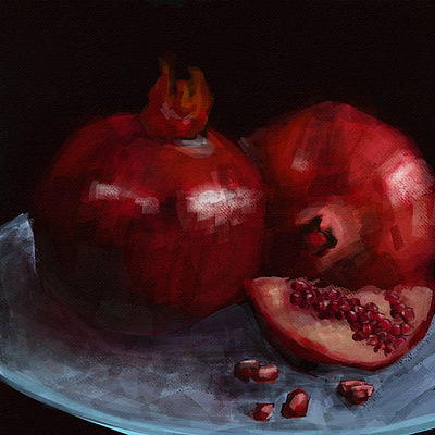 Pomegranates digital foodillustration foodstylisation illustration