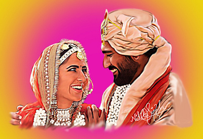 Couple Digital Portraits cartoon design digital painting digitalart illustration photoshop realistic illustration wedding couples