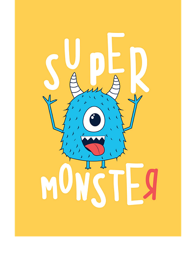 cute monster branding cartoon design illustration logo typography vector