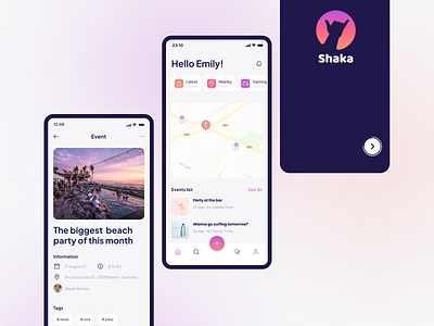 Shaka App - Social Mobile App 3d animation branding clean clean design design figma design gradients graphic design illustration logo mobile app design modern design motion graphics social app design ui ui design ux ux design vector