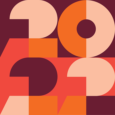 2022 2022 design geometrical numbers shapes typography