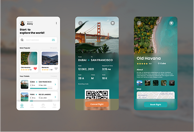 Travel Management App 🏖 app design glassmorphism interface mobile ui ux