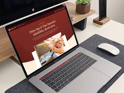 Massage & Spa Landing Page dark red elegant landing page massage mockup onepage spa therapy wellness