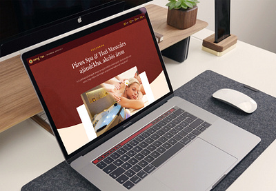 Massage & Spa Landing Page dark red elegant landing page massage mockup onepage spa therapy wellness