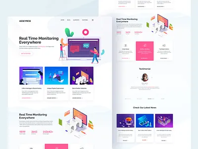 SaaS Landing Page agency business landing page creative design free psd psd ui ui design web template website