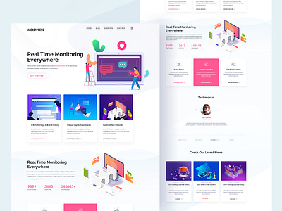 SaaS Landing Page agency business landing page creative design free psd psd ui ui design web template website
