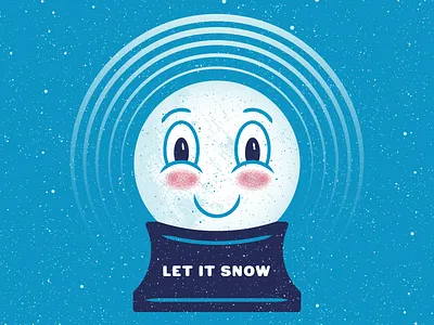 Cheery Snow Globe big eyes blushing chilly cold weather decorations flakes globe holidays illustration smile snow snowflakes snowglobes sphere texture winter