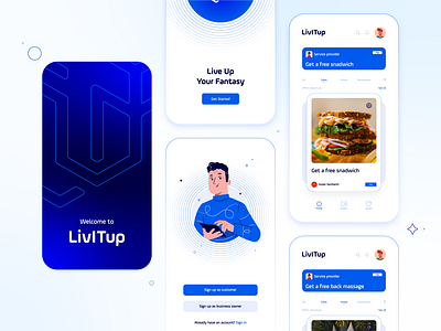 LivITup app ui android app design app design app ui cafe service customer service hotels service ios app design mobile app mobile app design restaurant service service provider app trendy app trendy ui ui ui design zoomdesign