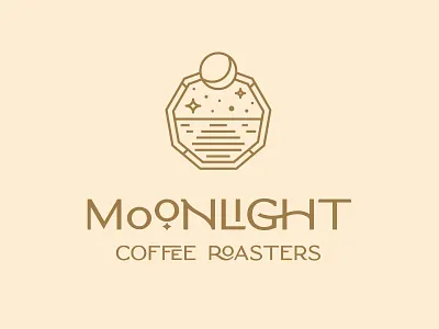 Moonlight Coffee Roasters Logo branding coffee illustration logo logo design luna moon moonlight packaging stars vector