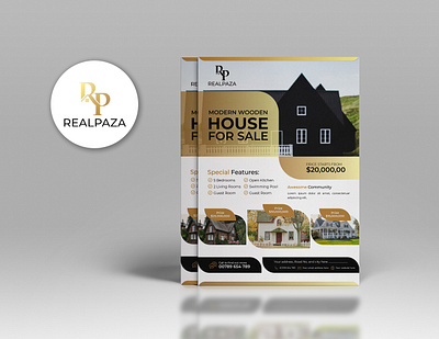 Real Estate Flyer 03 design flyers golden flyers graphic design illustrator luxury flyers modern flyers real estate real estate flyers stylish flyers ui vector