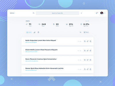 DDSV Link Shortener app application blue clean dashboard design desktop figma link minimal node pwa react screen shortener simple ui web