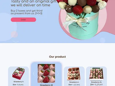 Landingpage for Strawberry shop design e commerce figma lan landing ui