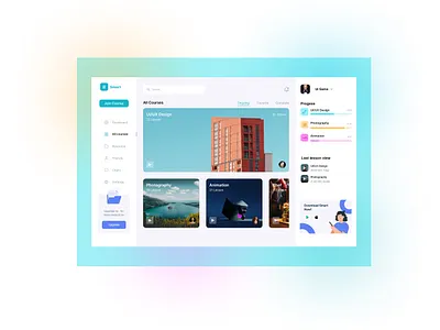 Online Courses landing page graphic design ui
