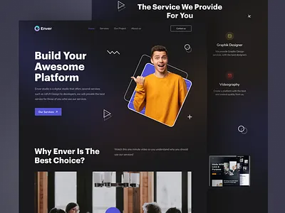 Enver - Creative Digital Agency agency clean creativestudio design digital exploration homepage landing page marketing smarthome ui web webdesign website