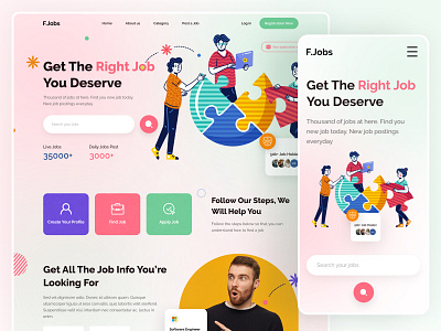 Job Portal Website all career cpdesign creativepeoples hiring job job board job finder job finder app job listing job portal job search job seeker join us landing page recruiting trending web design