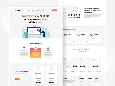 TheCX - Onsite Search Engine Landing Page Design. branding design graphic design homepage illustration landing page product product design saas search search engine ui uiux user interface ux web app webdesign webpage website