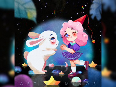lovely Illustration works art design figure illustration illustration illustration for children son insert ui