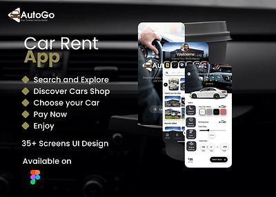 AutoGo Renting App 3d androi android animation branding design figma figma and android studio graphic design icon illustration logo motion graphics typography ui ux web website