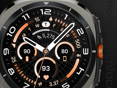 Ultra Analog Watch Face amoledwatchfaces analog galaxy watch ultra googleplay watch watchfaceformat wear os wearos wearos5