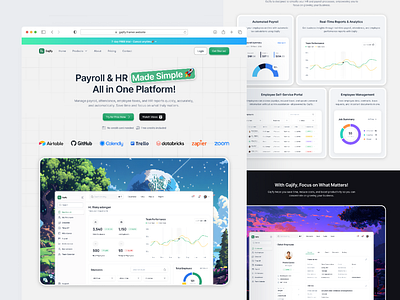 Gajify – Modern SaaS Landing Page Startup & Business branding framer framer business framer landing page framer saas framer startup framer website hr landing page logo payroll ui website sass