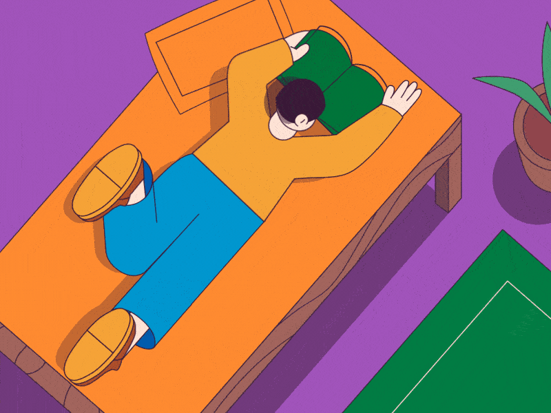 Chilling alvz androgynous animation bed bedroom character chill design illo illustration lgbtiq motion motion graphics reading relax tcu wfh