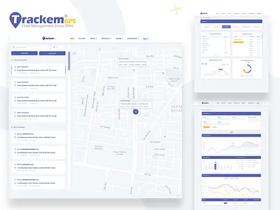 Trackem Gps Website animation branding cars charts dashboard gps graphs landing page location m minimal motion graphics site track trackem tracker ui ux website
