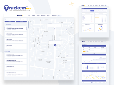 Trackem Gps Website animation branding cars charts dashboard gps graphs landing page location m minimal motion graphics site track trackem tracker ui ux website