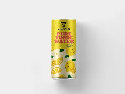 Tonic Water can design with lemon can can design design graphic design label design product packaging