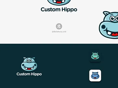 Custom Hippo logo hippopotamus