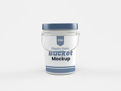 Plastic Paint Bucket Mockup 3d rendering branding clean design graphic design illustration mockup paint bucket product