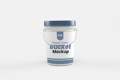 Plastic Paint Bucket Mockup 3d rendering branding clean design graphic design illustration mockup paint bucket product