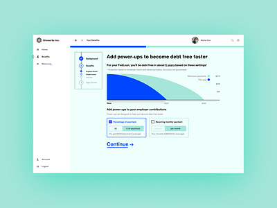 Mockup for a FinTech API Company's customer (employee view) api app benefits clean design employee fintech flat hr mockups modern saas sleek startup tech