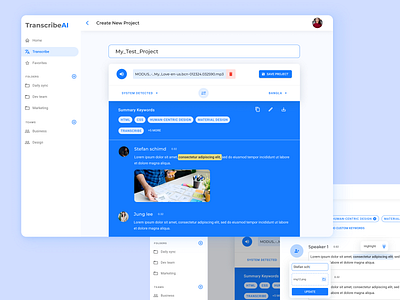 Meeting Transcriber material design meeting transcriber transcribe transcriber app ui