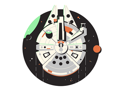 The Millennium Falcon boba fett falcon han solo illustration solo falcon space ship star wars star wars illustration star wars ship star wars falcon the mandalorian the millennium falcon vector star wars